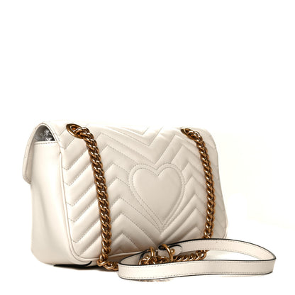 Gucci Calfskin Matelasse Small GG Marmont Shoulder Bag White 2 of 10