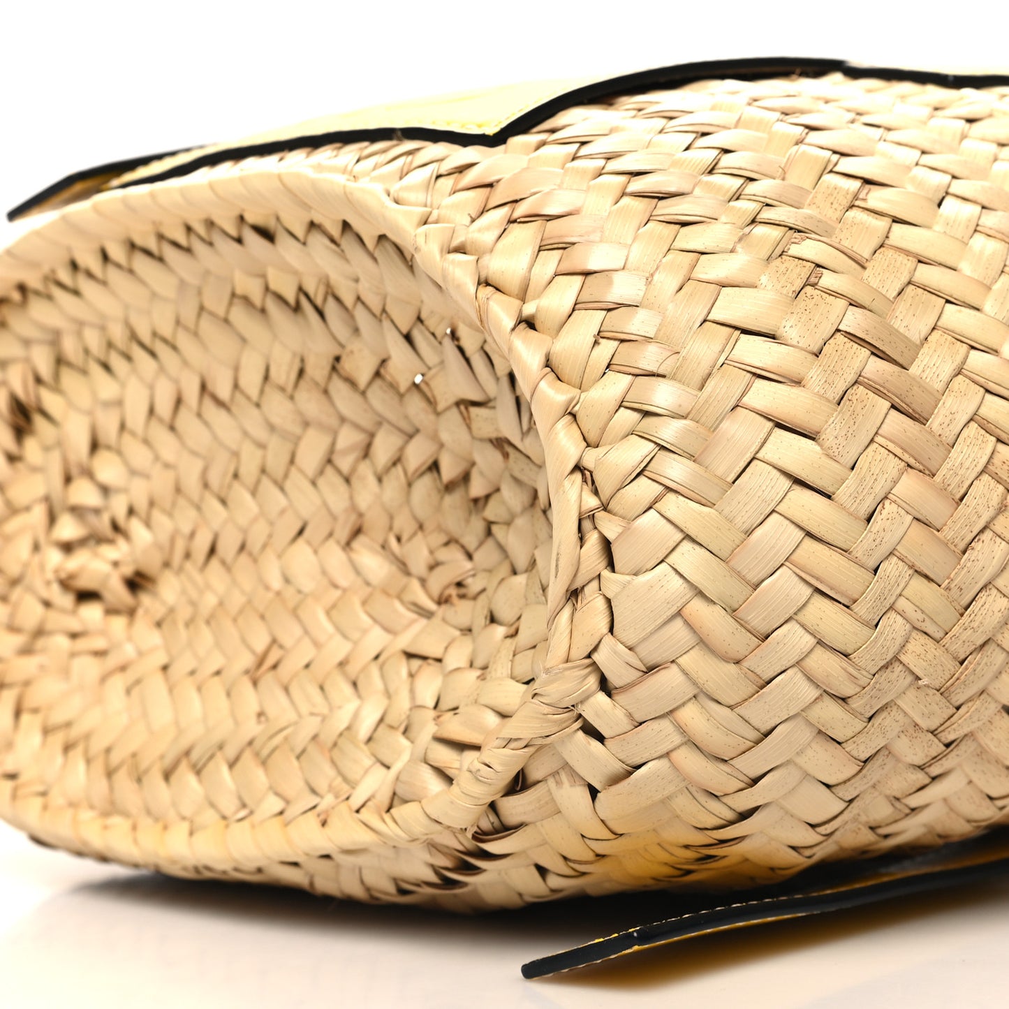 Raffia Small Basket Tote Bag Natural Yellow