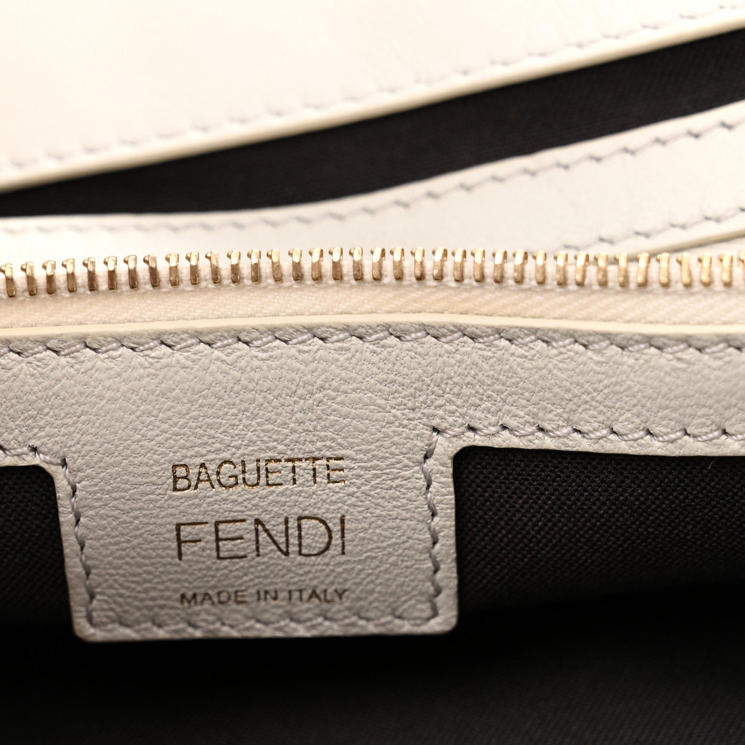 Fendi Nappa FF 1974 Embossed Large Baguette White 6 of 14