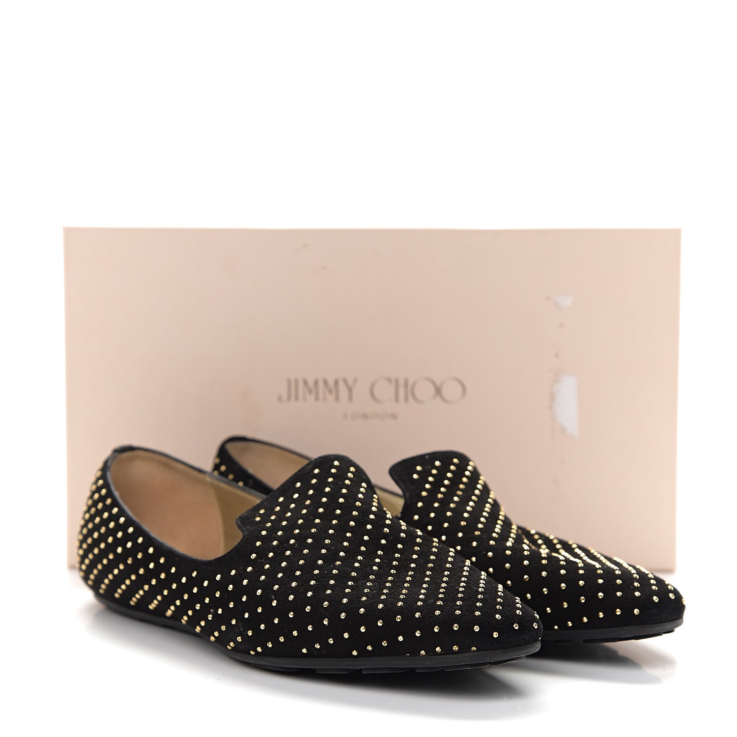 Jimmy Choo Suede Studded Wheel Weekend Slipper 39 Black 11 of 11