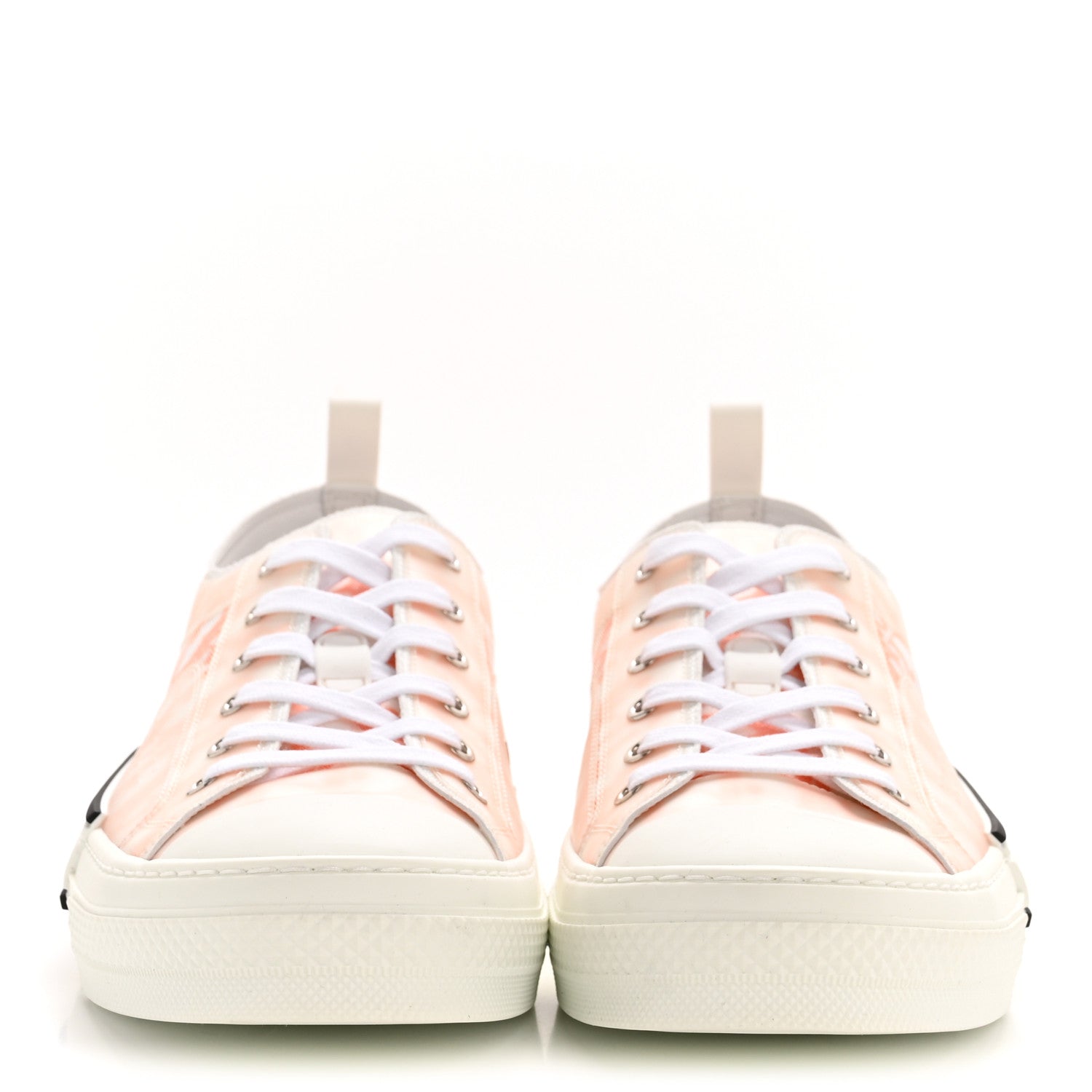 Christian Dior Technical Canvas Oblique Mens B23 Low Top Sneakers 46 White Orange 3 of 8