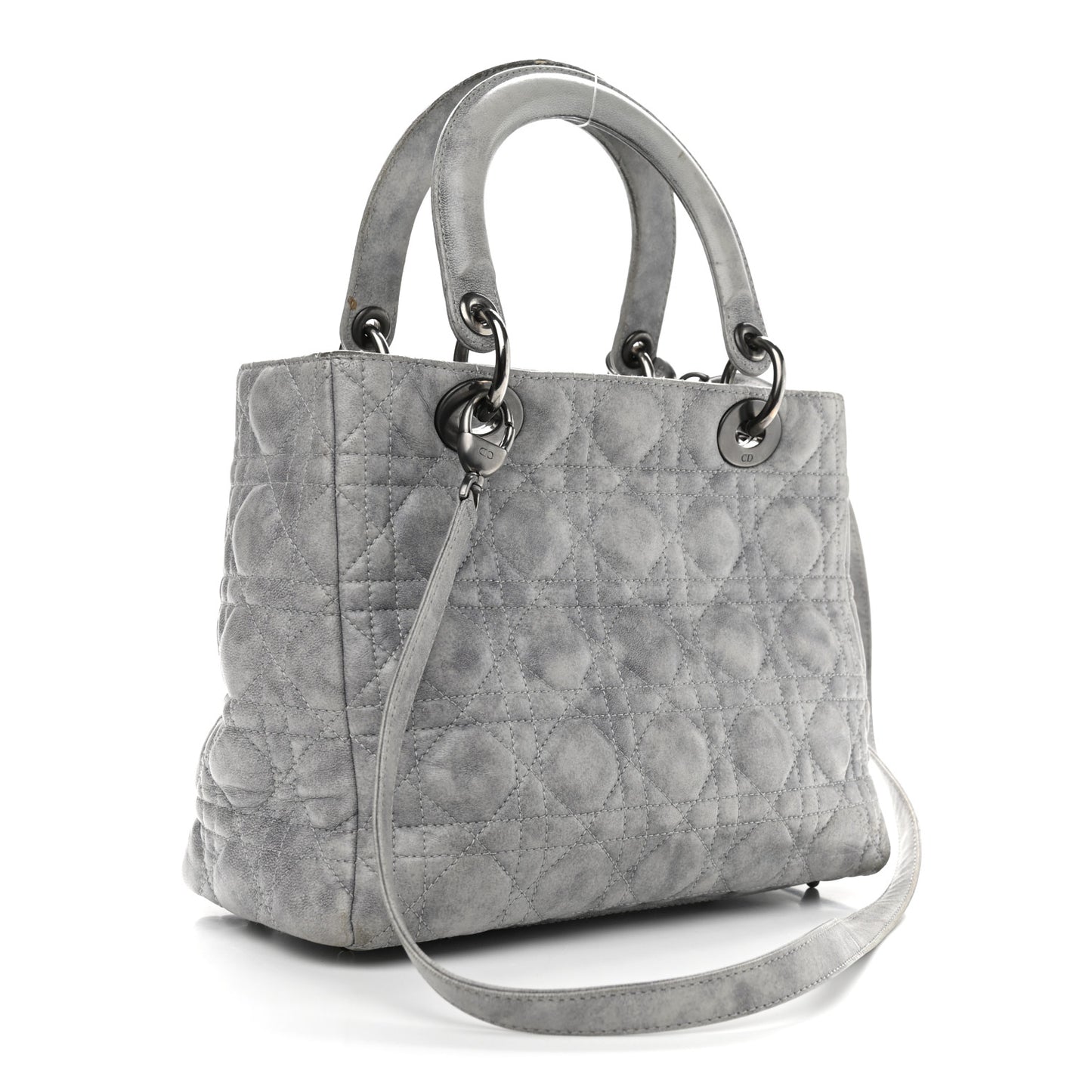 Lambskin Cannage Medium Lady Dior Grey