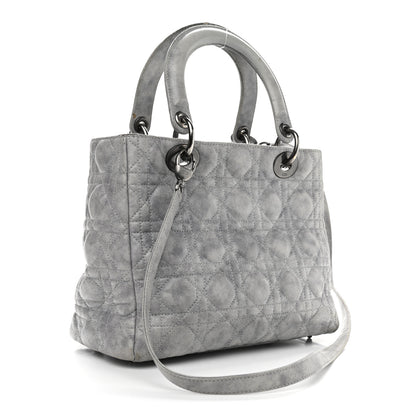 Christian Dior Lambskin Cannage Medium Lady Dior Grey 3 of 14