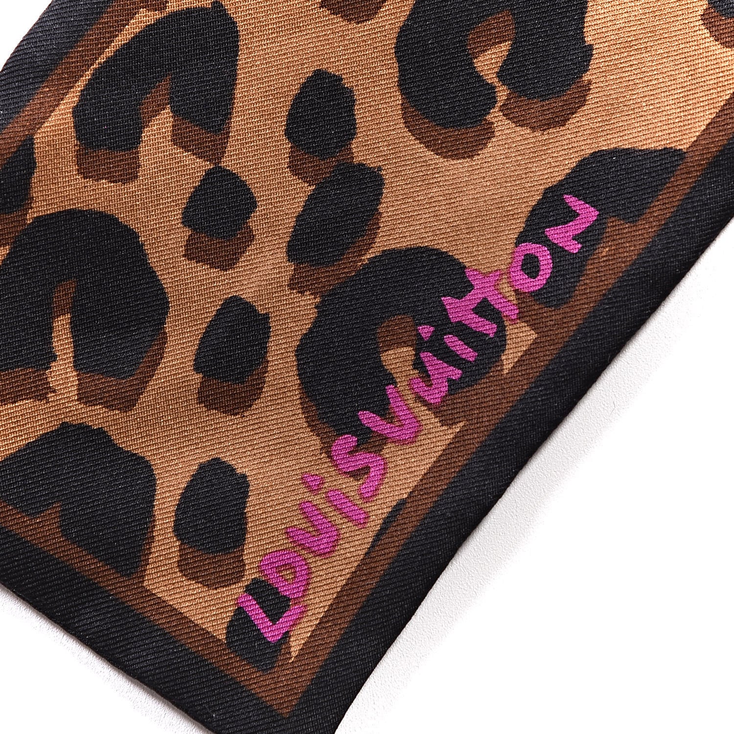 Louis Vuitton Silk Leopard Bandeau Scarf Marron 3 of 4