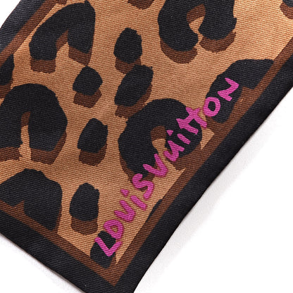 Louis Vuitton Silk Leopard Bandeau Scarf Marron 3 of 4