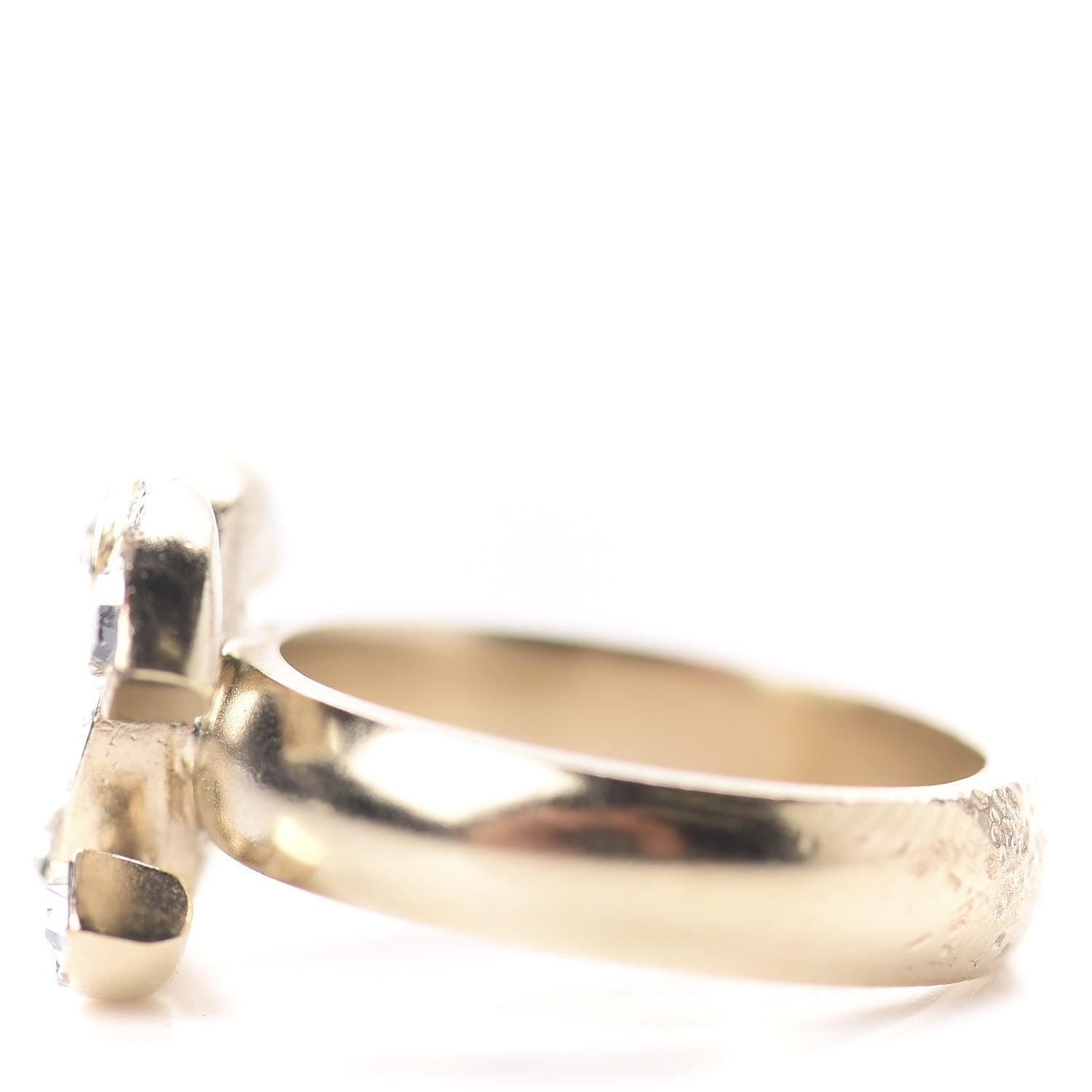 Chanel Crystal Baguette CC Ring 6 Gold 4 of 6