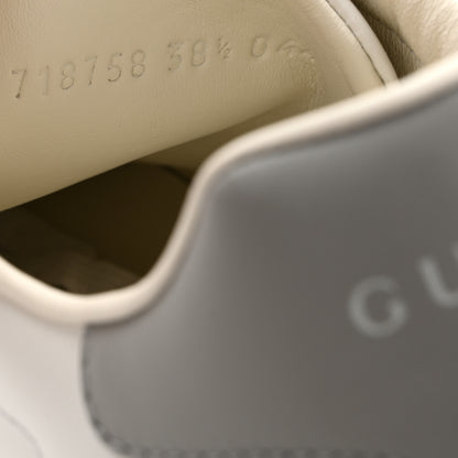 Gucci Calfskin Interlocking G Perforated Womens Ace Sneakers 38.5 White Grey Sky 9 of 10
