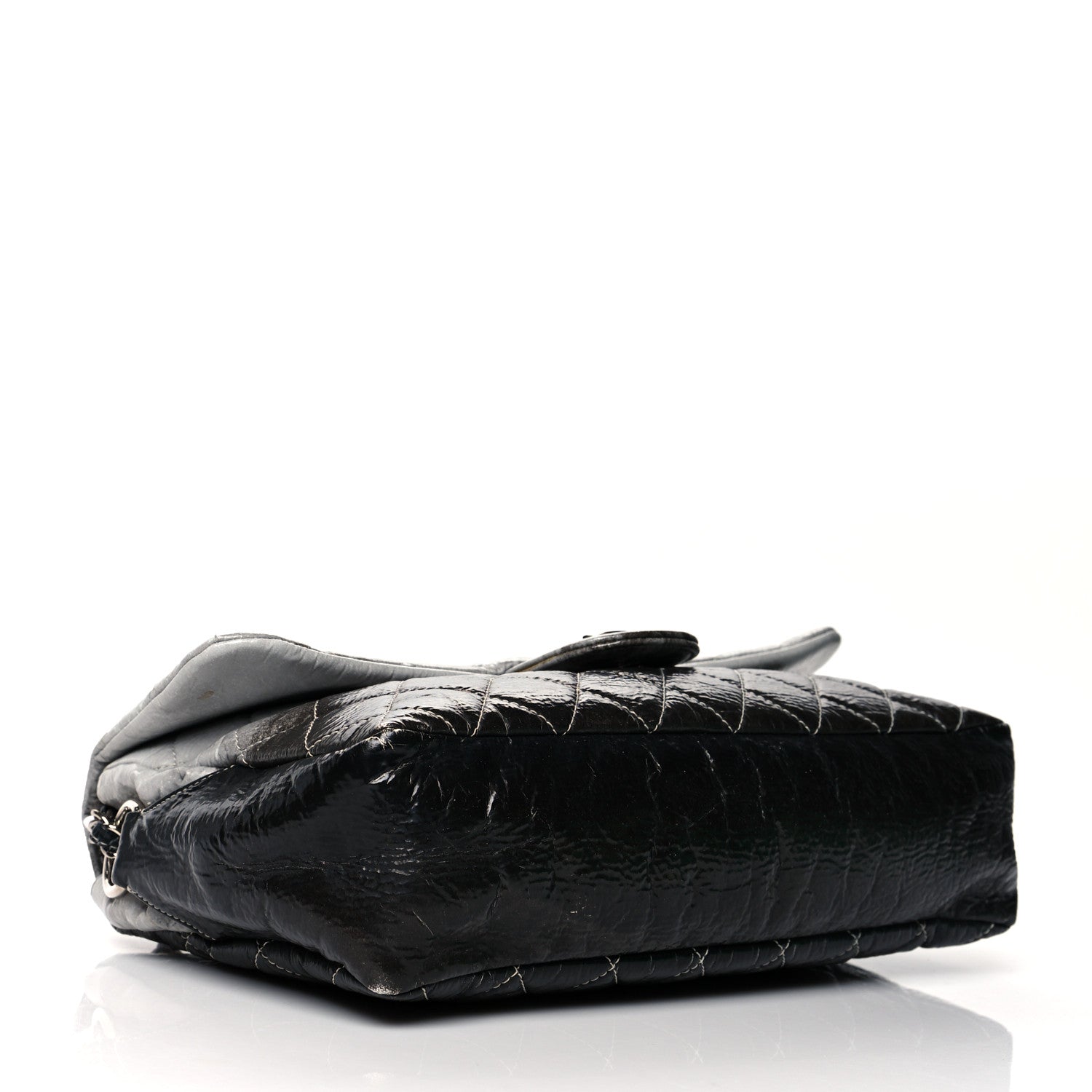 Chanel Vinyl Quilted Jumbo Melrose Degrade Flap Black 4 of 12