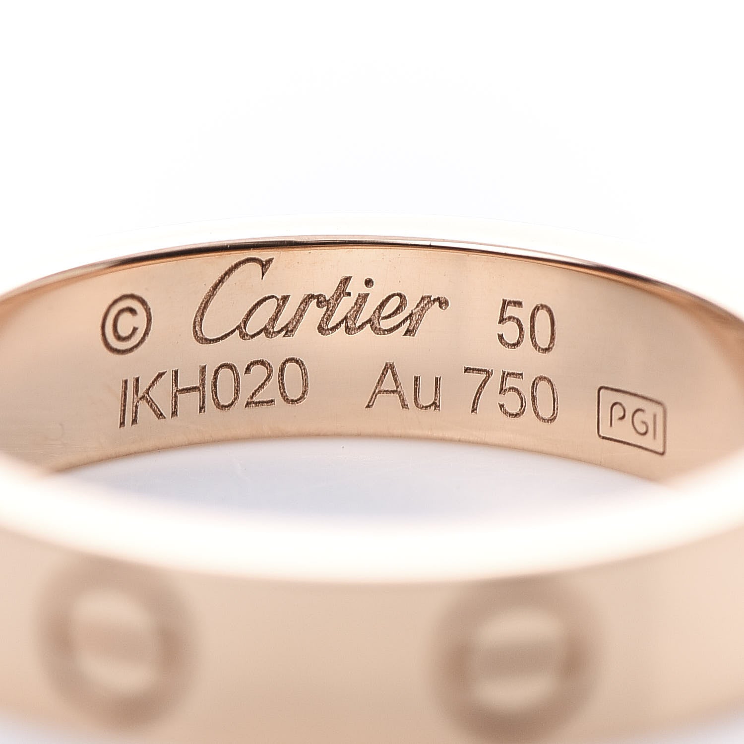 Cartier 18K Pink Gold Diamond 4mm LOVE Wedding Band Ring 50 5.25 4 of 5