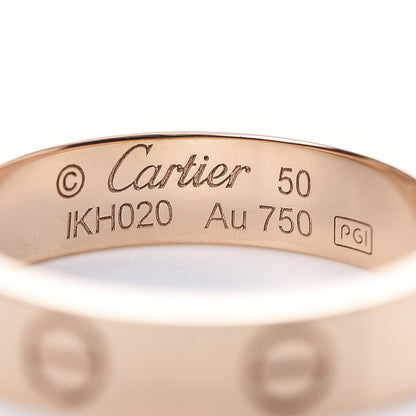 Cartier 18K Pink Gold Diamond 4mm LOVE Wedding Band Ring 50 5.25 4 of 5