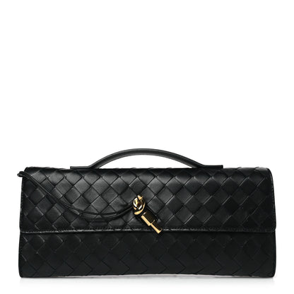 Bottega Veneta Nappa Intrecciato Long Andiamo Top Handle Clutch Black 1 of 8