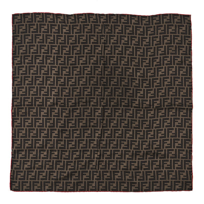 Fendi Silk FF Scarf Brown Black Red 1 of 3