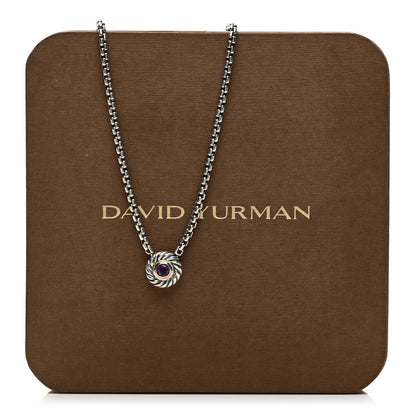 David Yurman Sterling Silver 14K Yellow Gold Amethyst Cookie Necklace 6 of 6