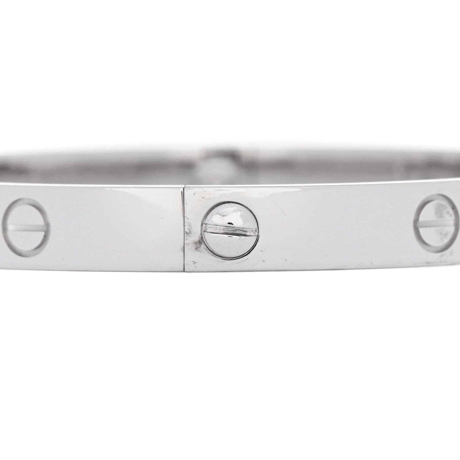 Cartier 18K White Gold 4 Diamond Love Bracelet 19 5 of 9
