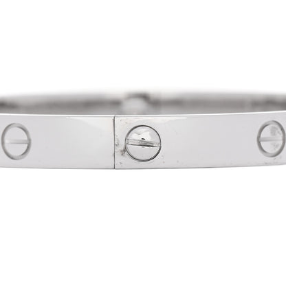 Cartier 18K White Gold 4 Diamond Love Bracelet 19 5 of 9