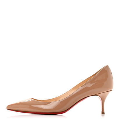 Christian Louboutin Patent Pigalle Follies 55 Pumps 37.5 Nude 1 of 11