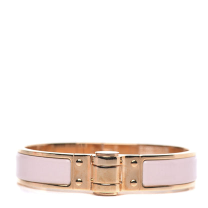 Hermes Enamel Charniere Uni Narrow Hinged Bracelet S Rose Candeur 1 of 6