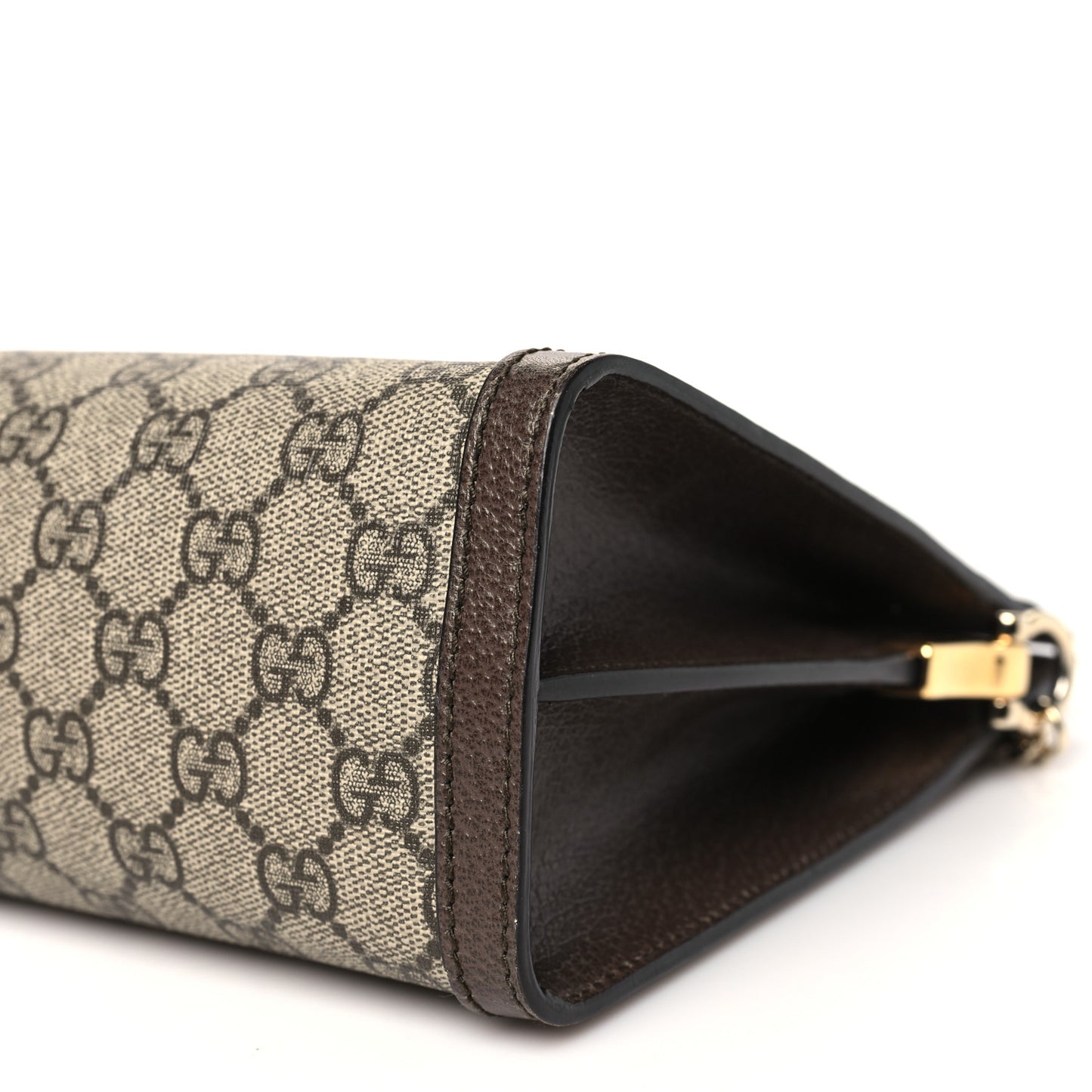 GG Supreme Monogram Web Medium Ophidia Chain Shoulder Bag Brown