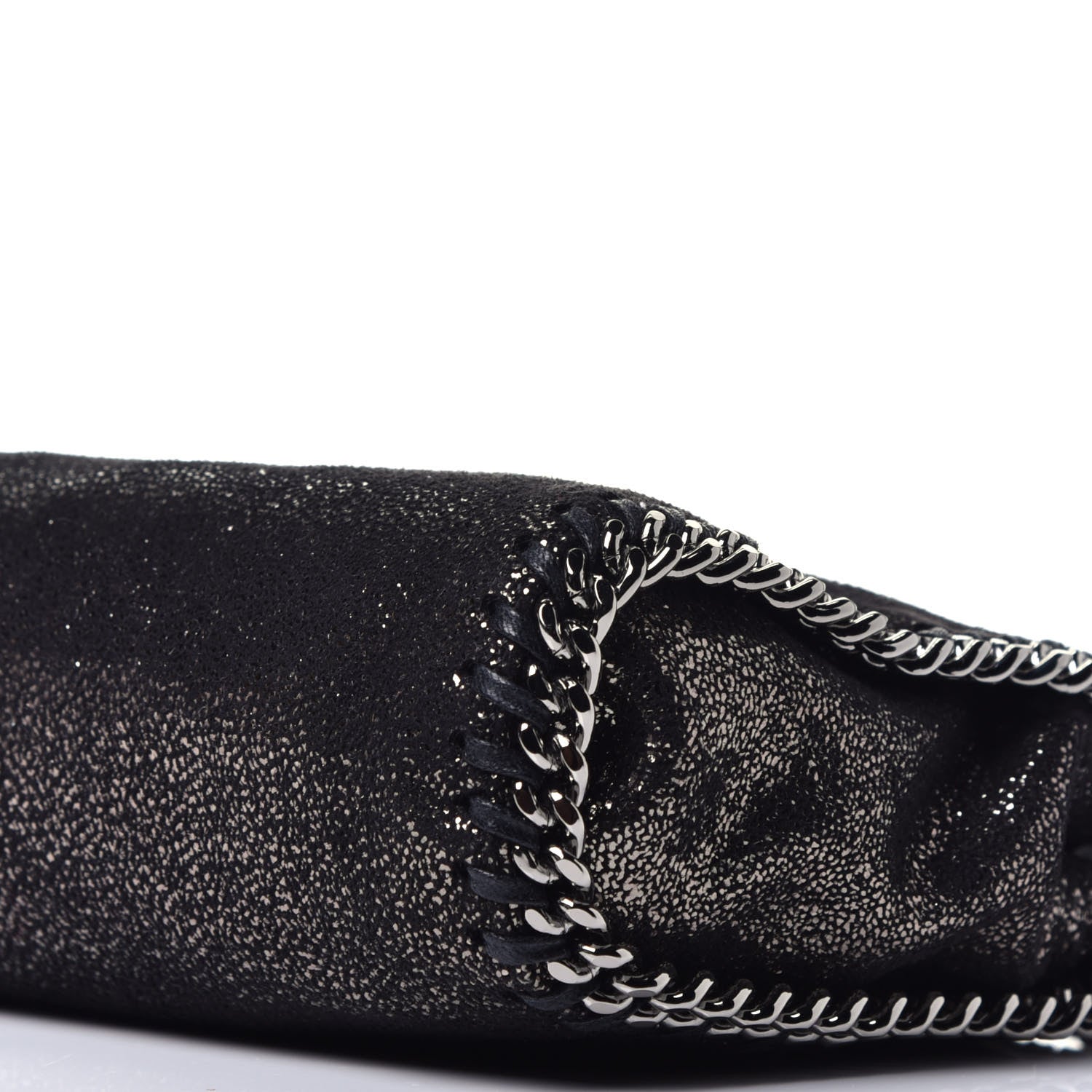 Stella McCartney Chamois Shiny Dotted Tiny Falabella Fold Over Tote Ruthenium 9 of 9