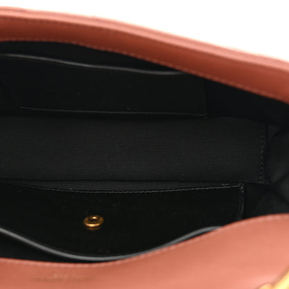 Saint Laurent Lambskin Chevron Quilted Mini Loulou Bag Barely Pink 6 of 11
