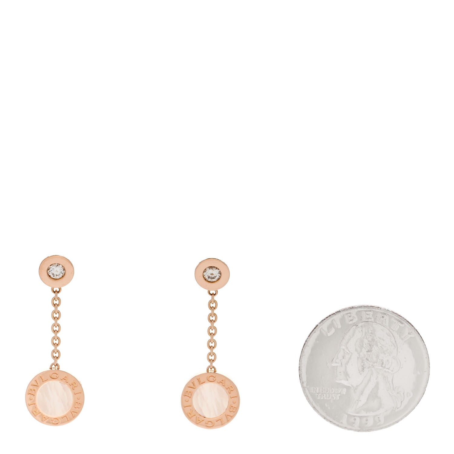 Bulgari 18K Rose Gold Diamond Mother Of Pearl BVLGARI BVLGARI Drop Earrings 2 of 6