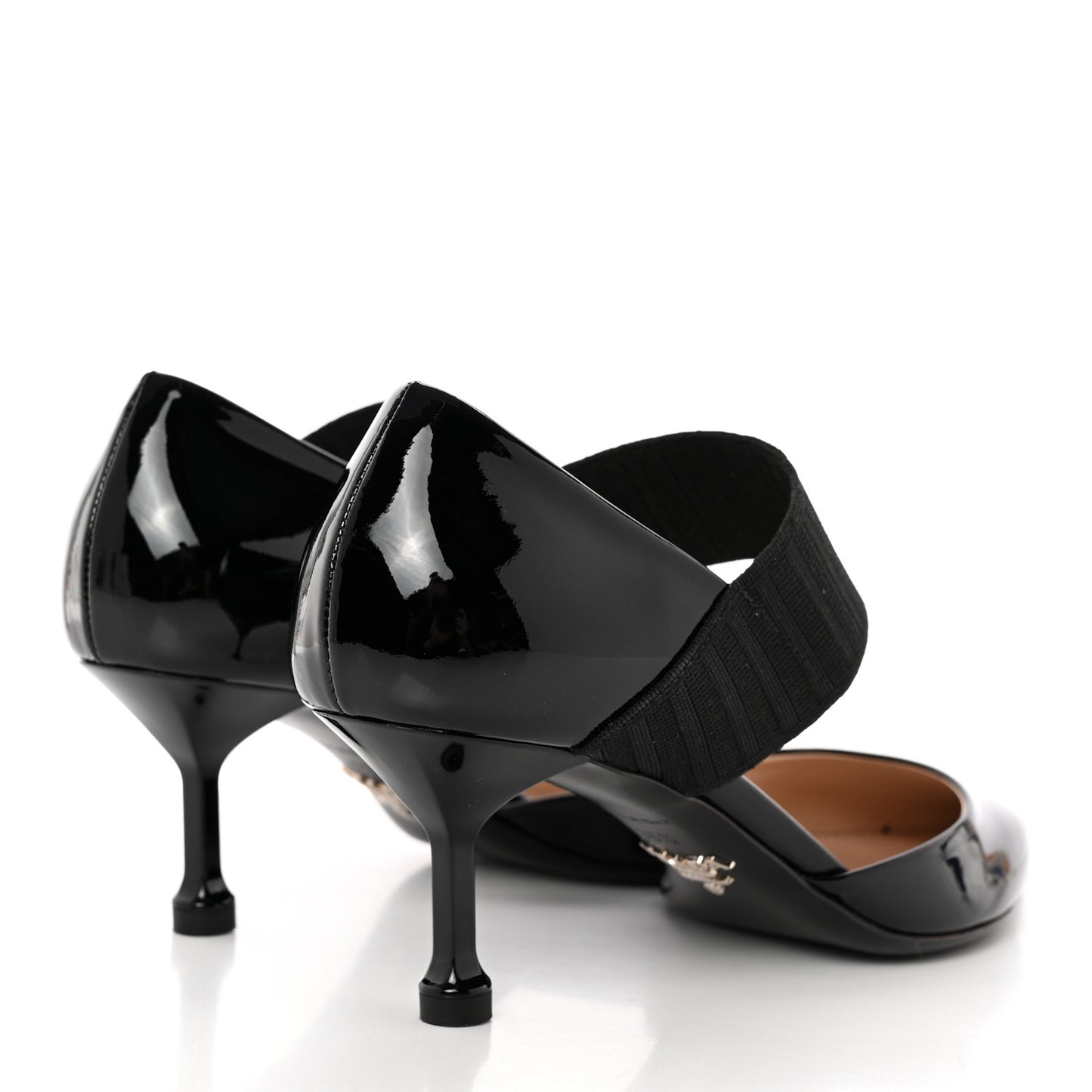 Patent Elastic Mary Jane Pumps 36.5 Black
