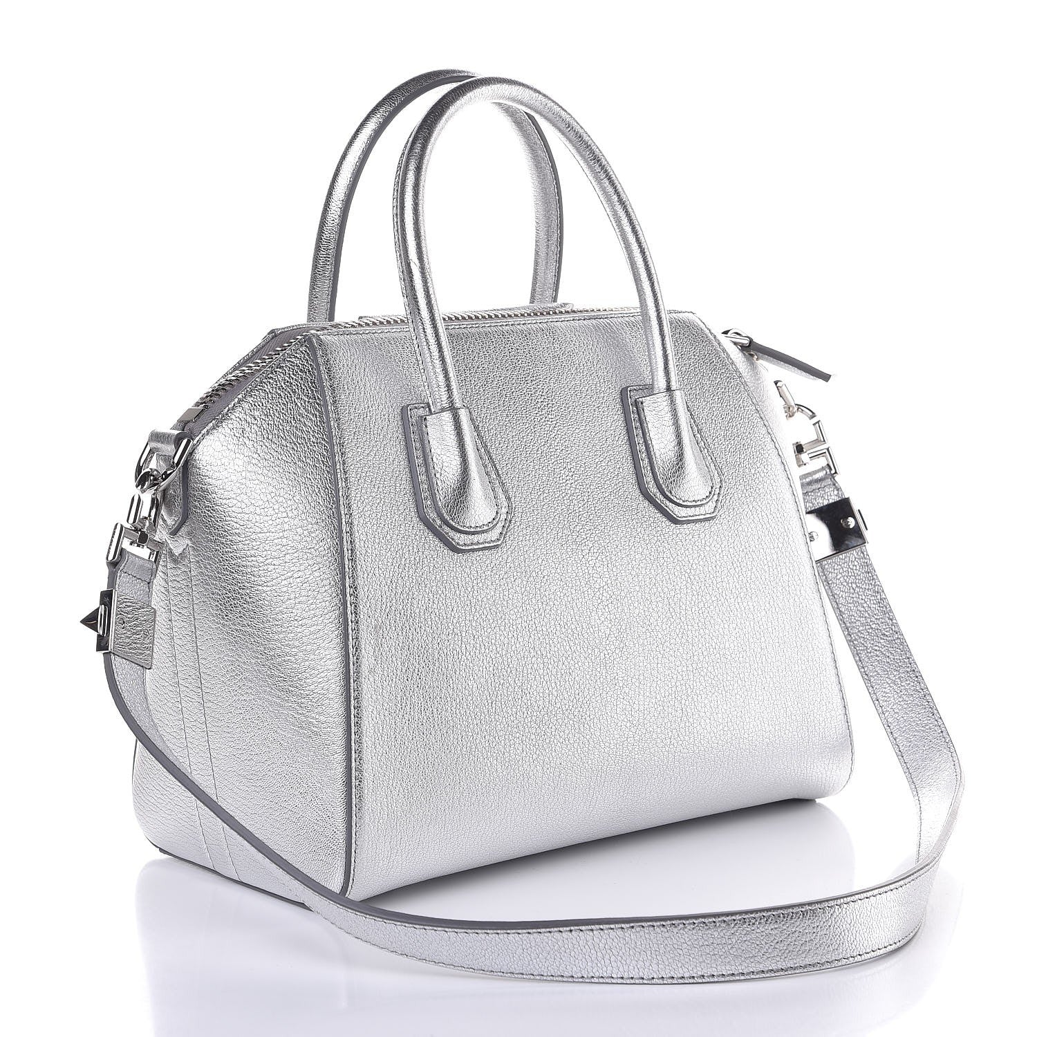 Givenchy Metallic Sugar Goatskin Small Antigona Silver 3 of 7