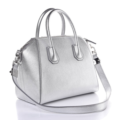Givenchy Metallic Sugar Goatskin Small Antigona Silver 3 of 7