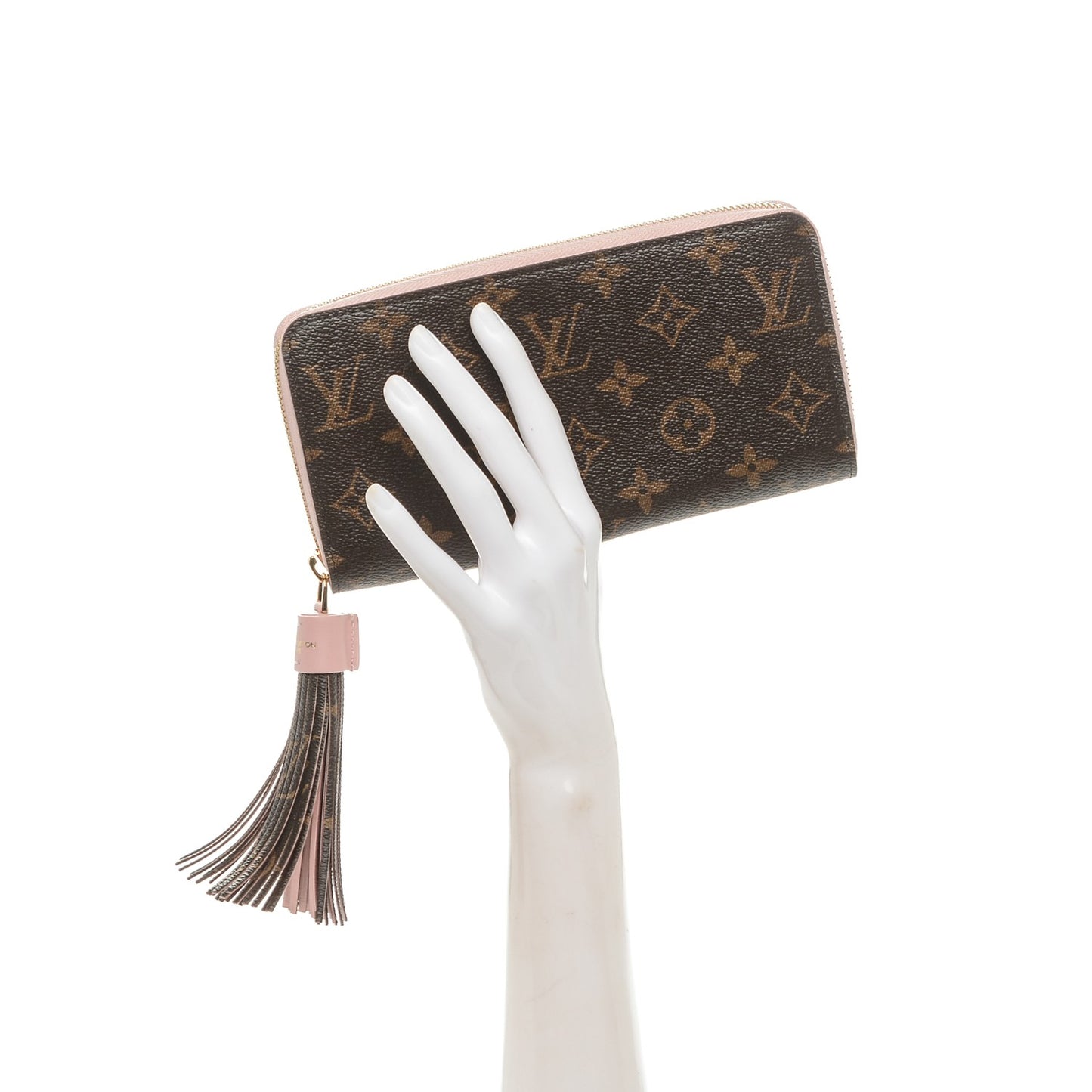 Monogram Pompon Zippy Wallet Rose Ballerine