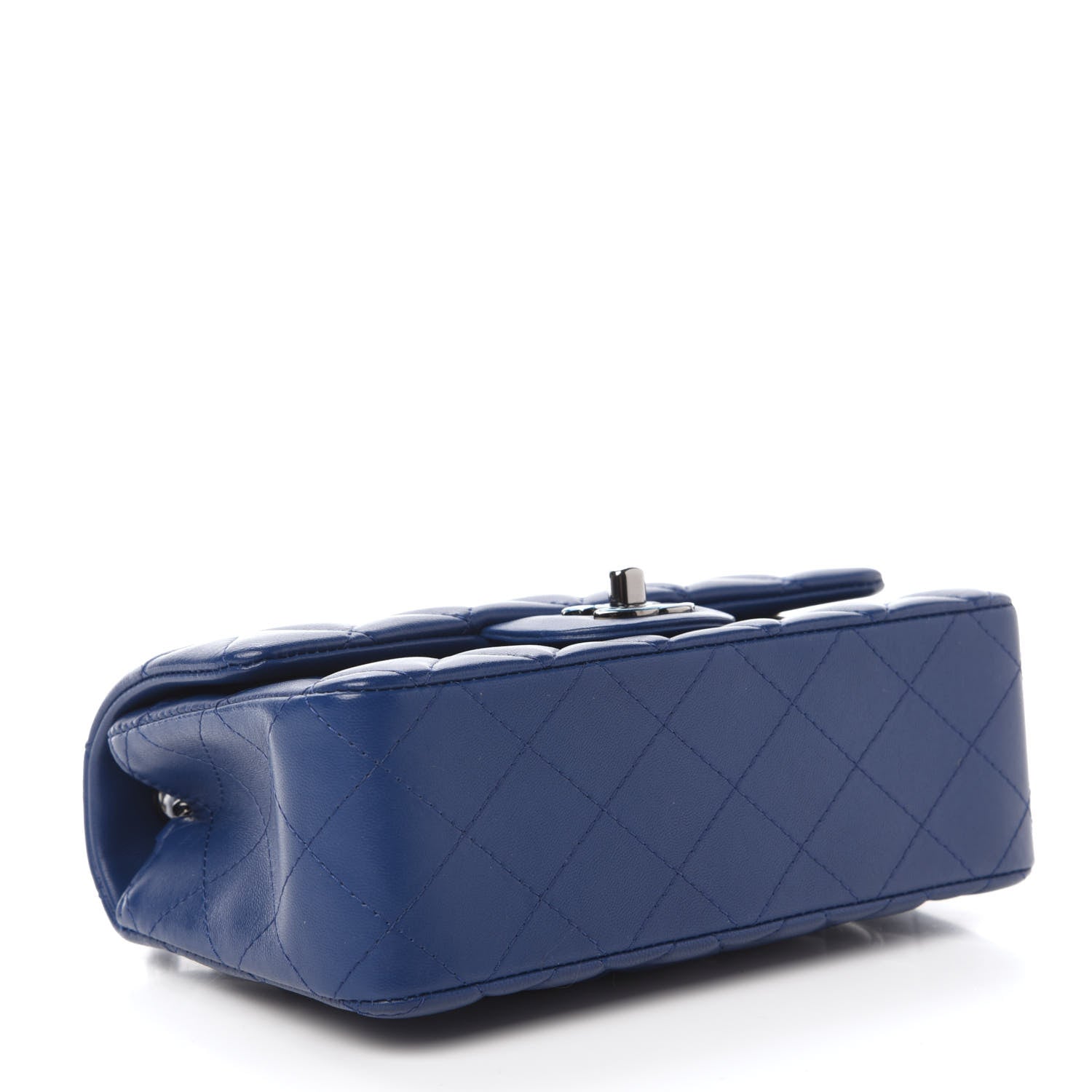 Chanel Lambskin Quilted Mini Rectangular Flap Dark Blue 4 of 11