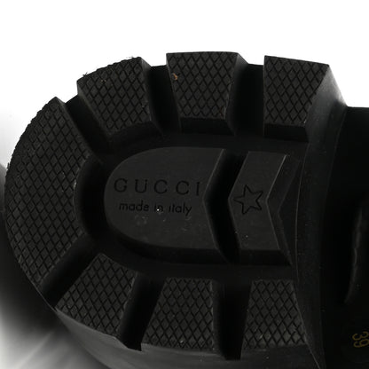 Gucci Calfskin Sylvie Web Womens Lace Up Combat Boots 39 Black 6 of 12