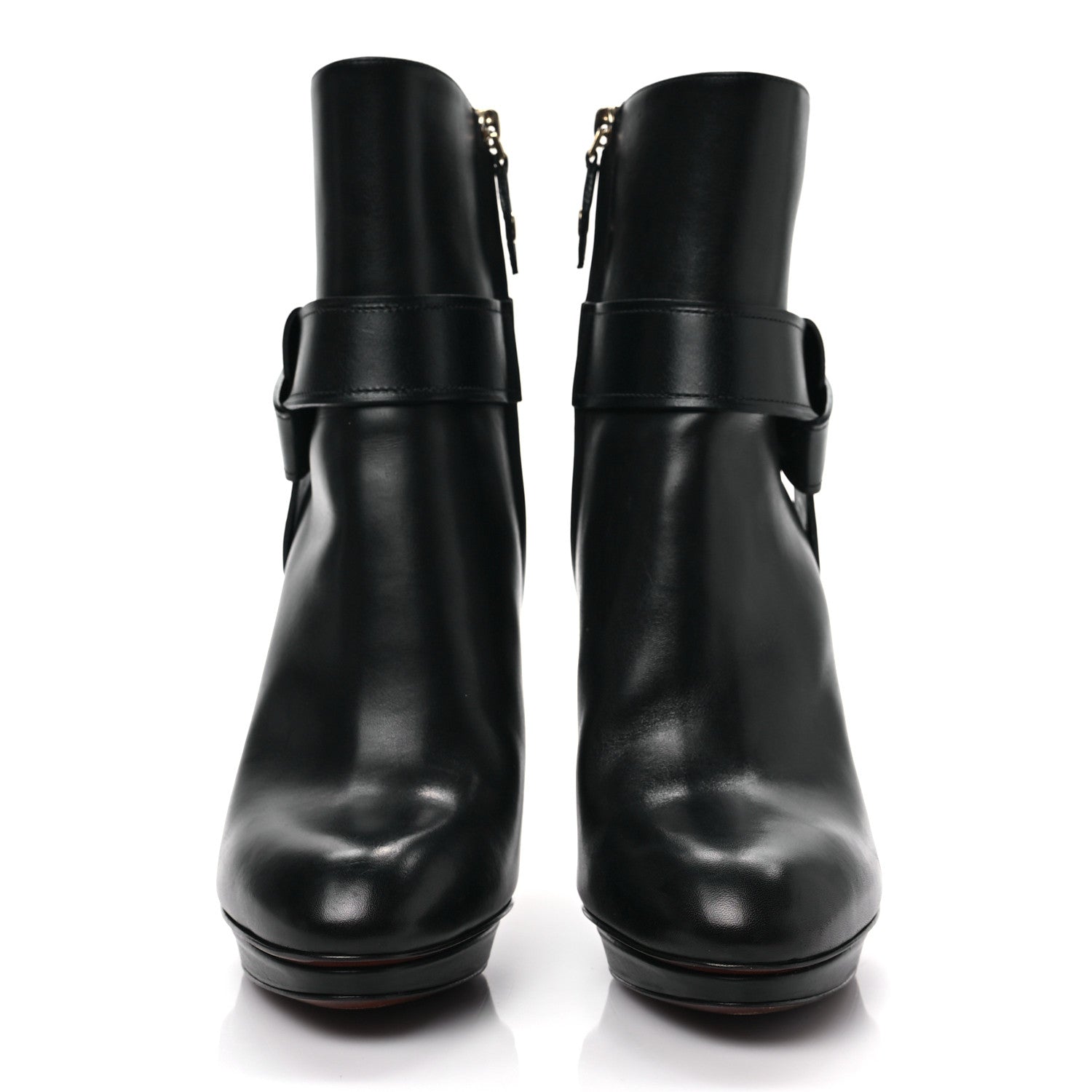 Louis Vuitton Calfskin Belted Platform Ankle Boots 36 Black 2 of 6
