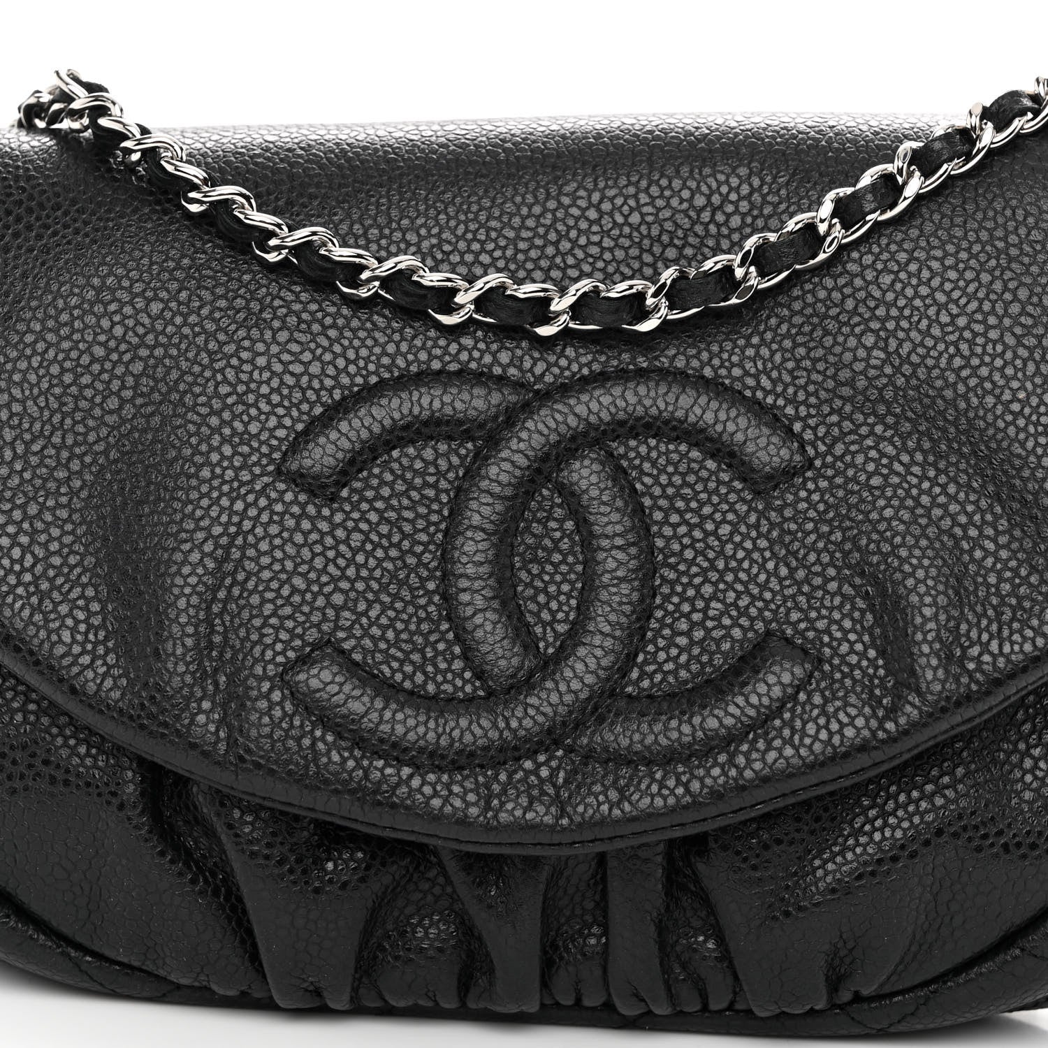 Chanel Caviar Half Moon Wallet On Chain WOC Black 9 of 11