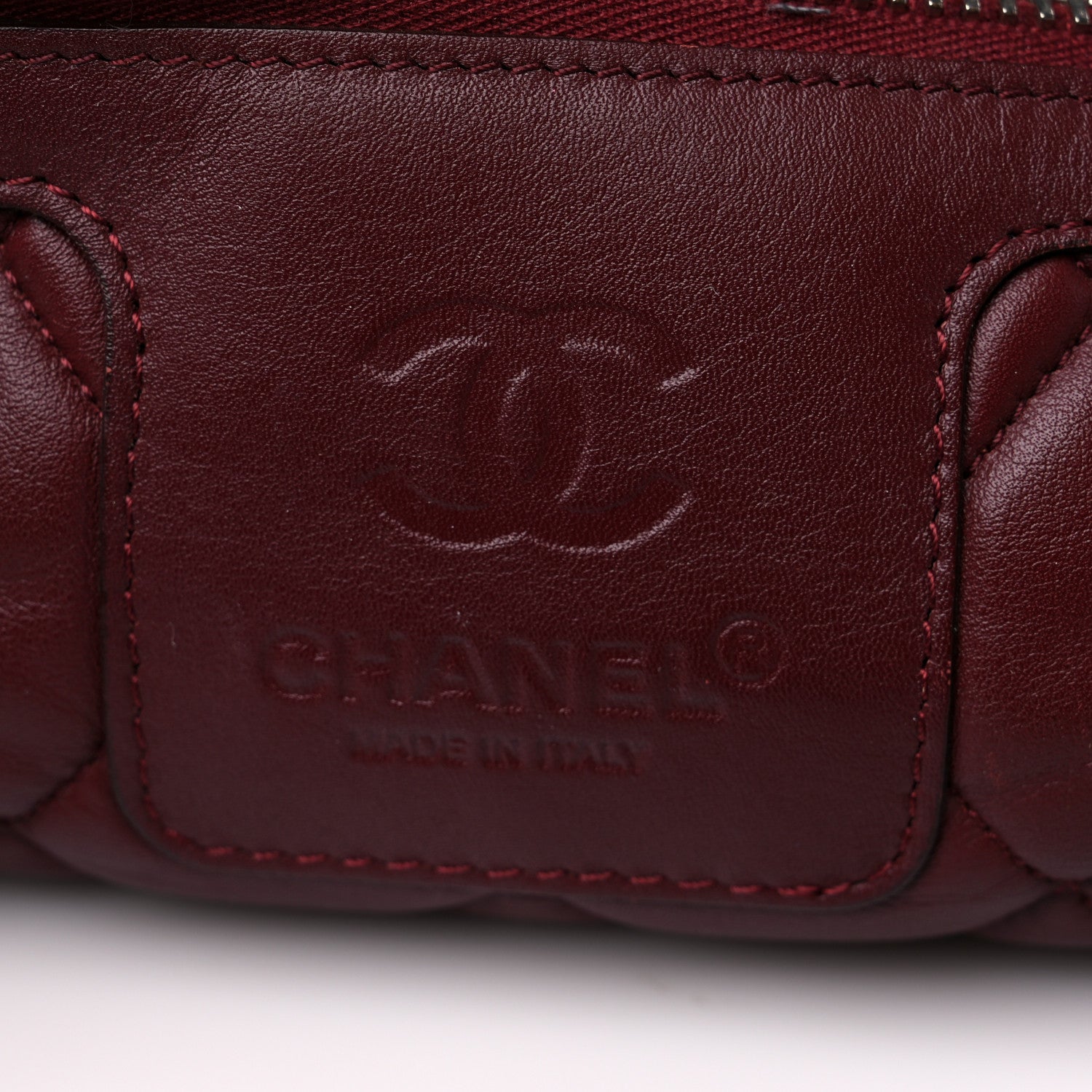 Chanel Lambskin Quilted Small Coco Cocoon Reversible Tote Grey Burgundy 6 of 16