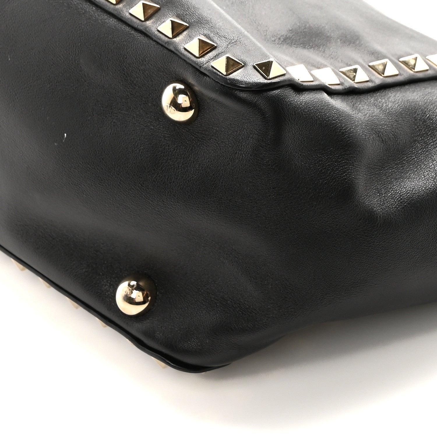 Valentino Garavani Grained Calfskin Small Rockstud Tote Black 9 of 9