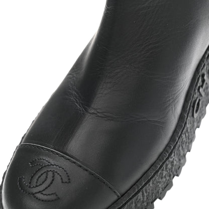 Chanel Calfskin Cap Toe CC Ankle Boots 38 Black 10 of 10