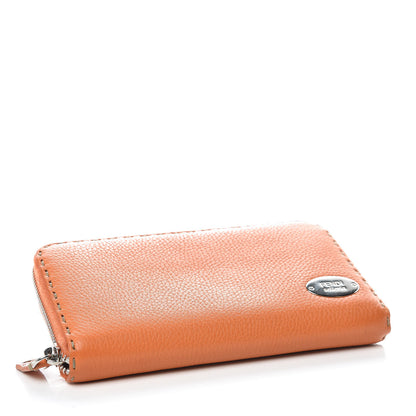 Fendi Cuoio Romano Selleria Zip Around Wallet Orange 4 of 14