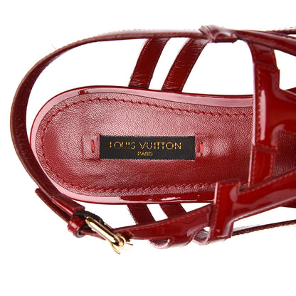 Louis Vuitton Patent Logo Crossing Flat Sandal 39 Rouge 5 of 9