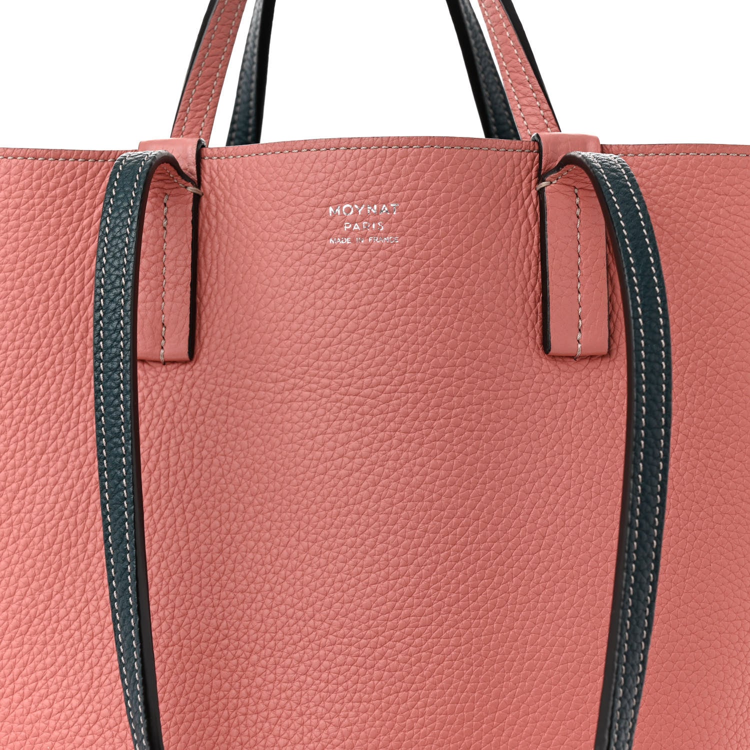 Moynat Taurillon Blush Calfskin Quattro Reversible Tote TPM Blue Pink 11 of 18