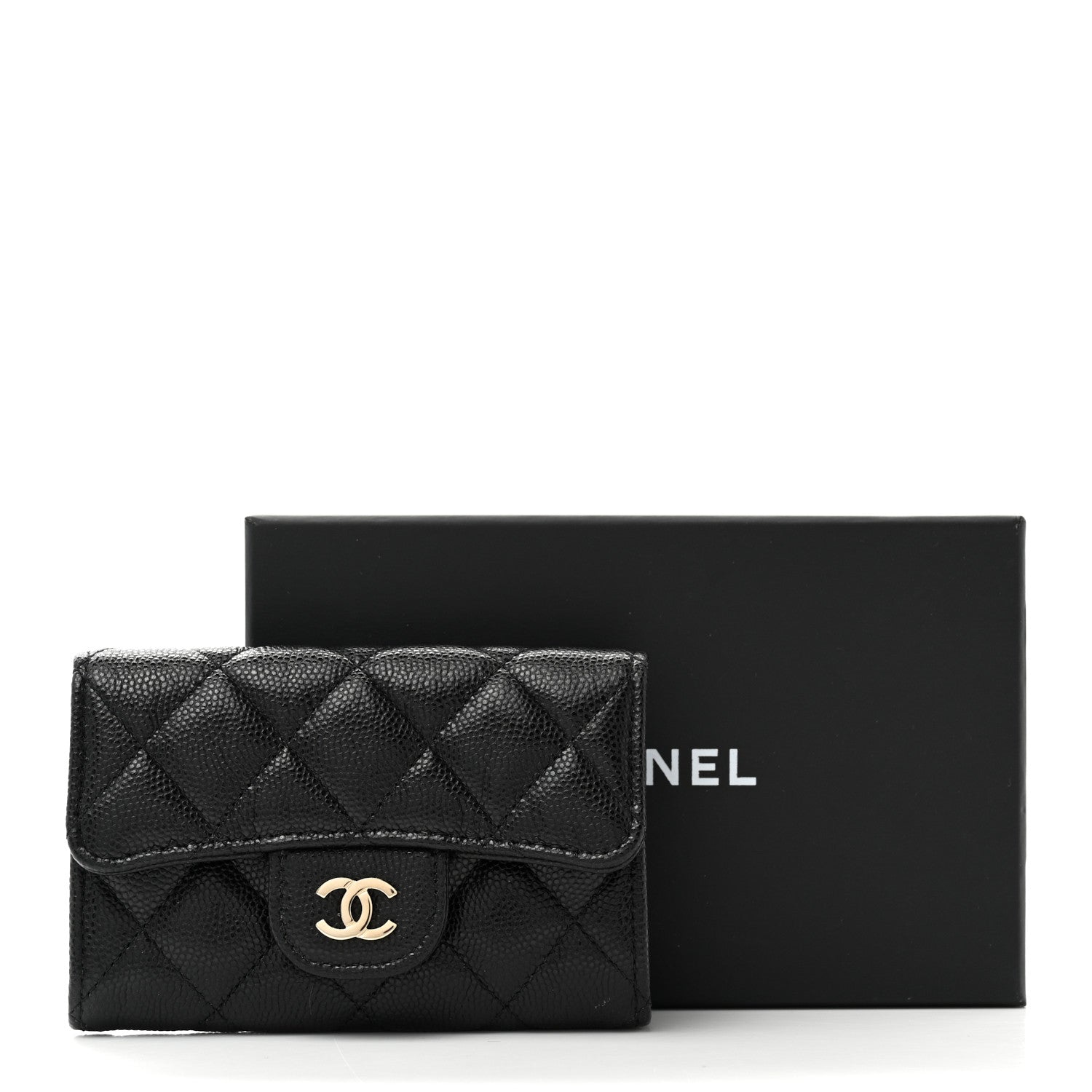 Chanel Caviar Quilted Flap Card Holder Wallet Black 9 of 9