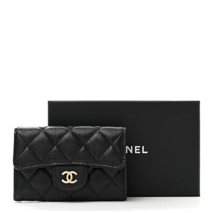 Chanel Caviar Quilted Flap Card Holder Wallet Black 9 of 9
