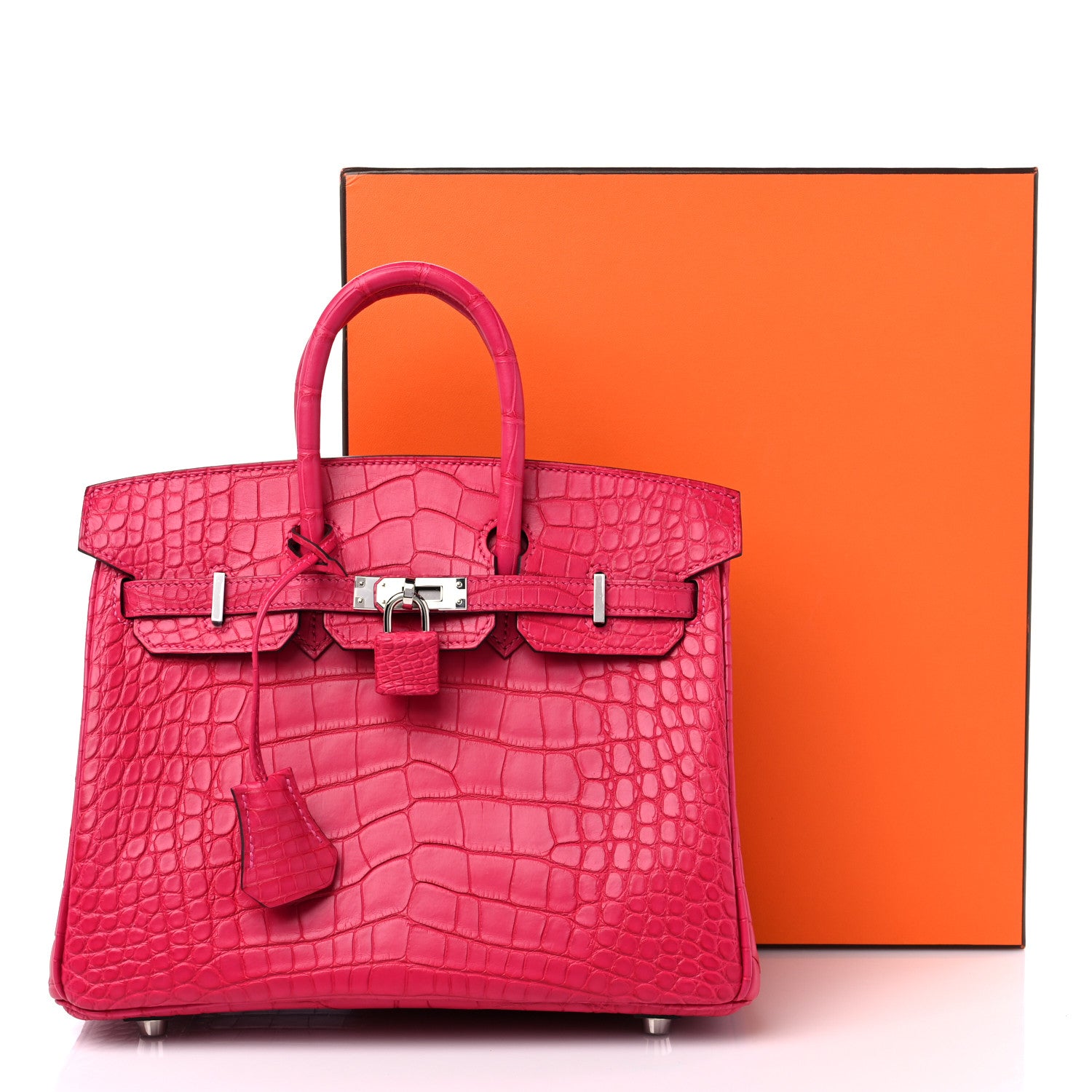 Hermes Matte Alligator Birkin 25 Framboise 10 of 10