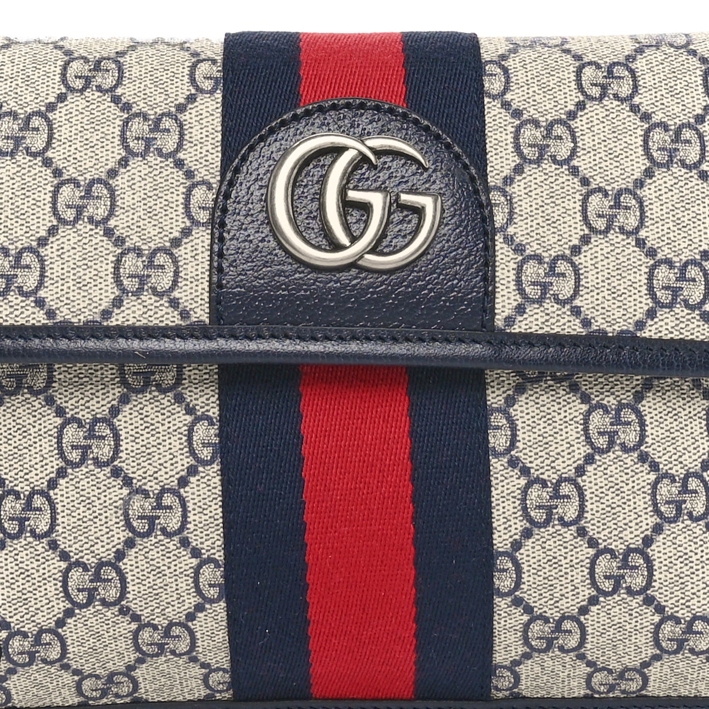 GG Supreme Monogram Web Small Ophidia Belt Bag 90 36 Beige Navy