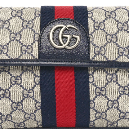 Gucci GG Supreme Monogram Web Small Ophidia Belt Bag 90 36 Beige Navy 8 of 10