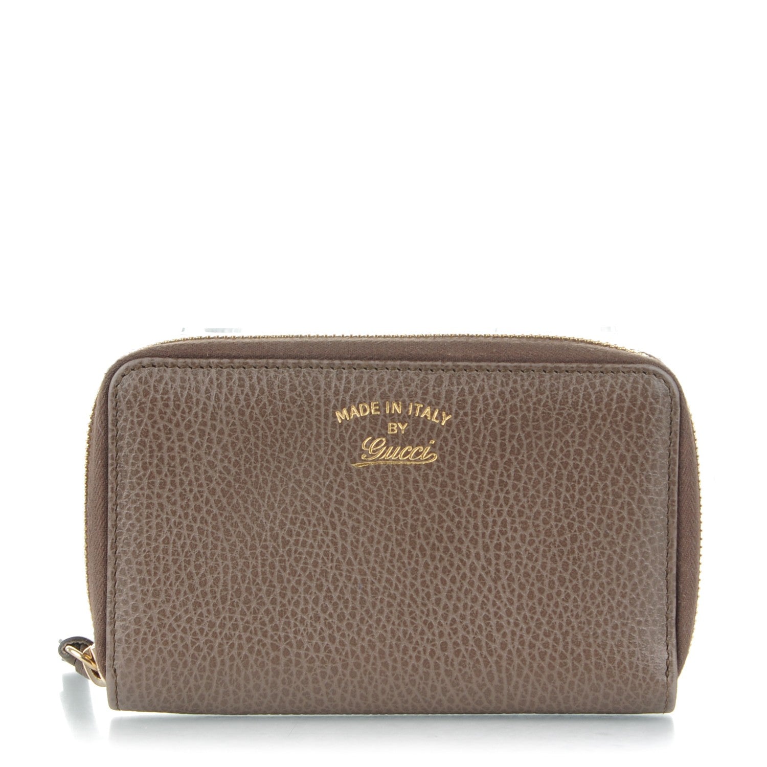 Gucci Dollar Calfskin Bi-Color Medium Swing Zip Around Wallet Grey Field Soft Pink 1 of 7