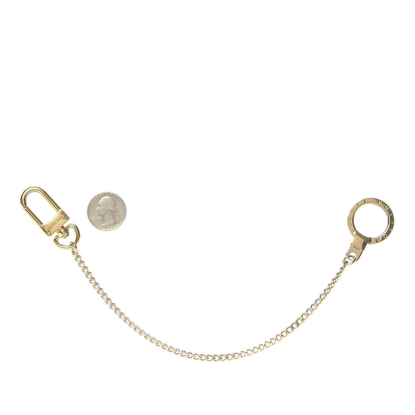 Metal Pochette Extender Key Ring Chain Gold