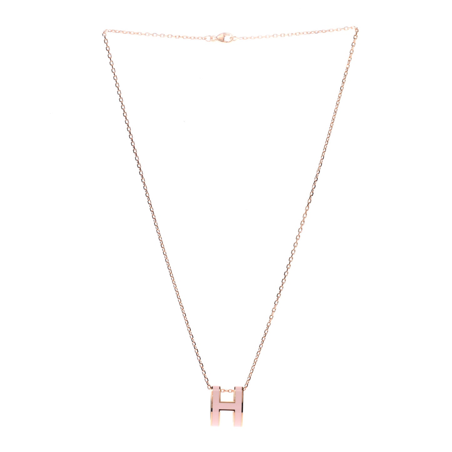 Lacquered Rose Gold Pop H Pendant Necklace Rose Dragee