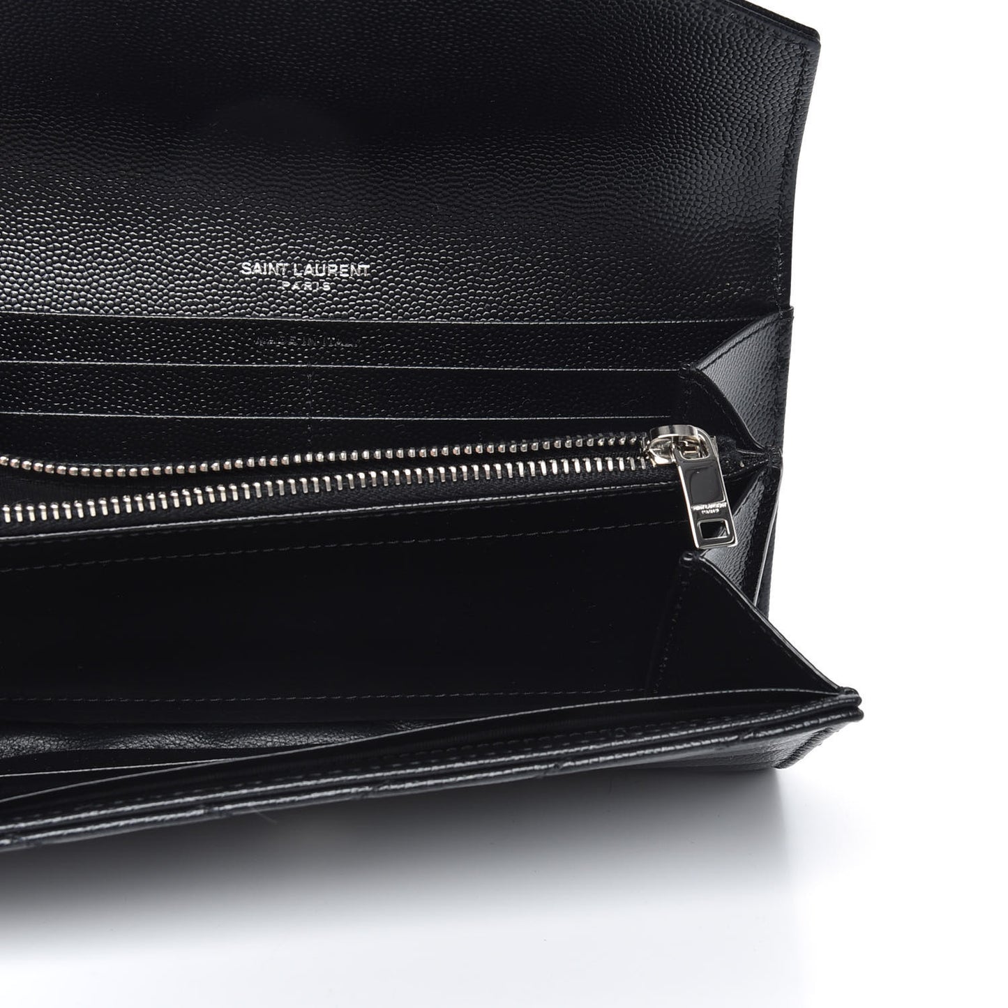 Grain De Poudre Matelasse Chevron Monogram Flap Wallet Black