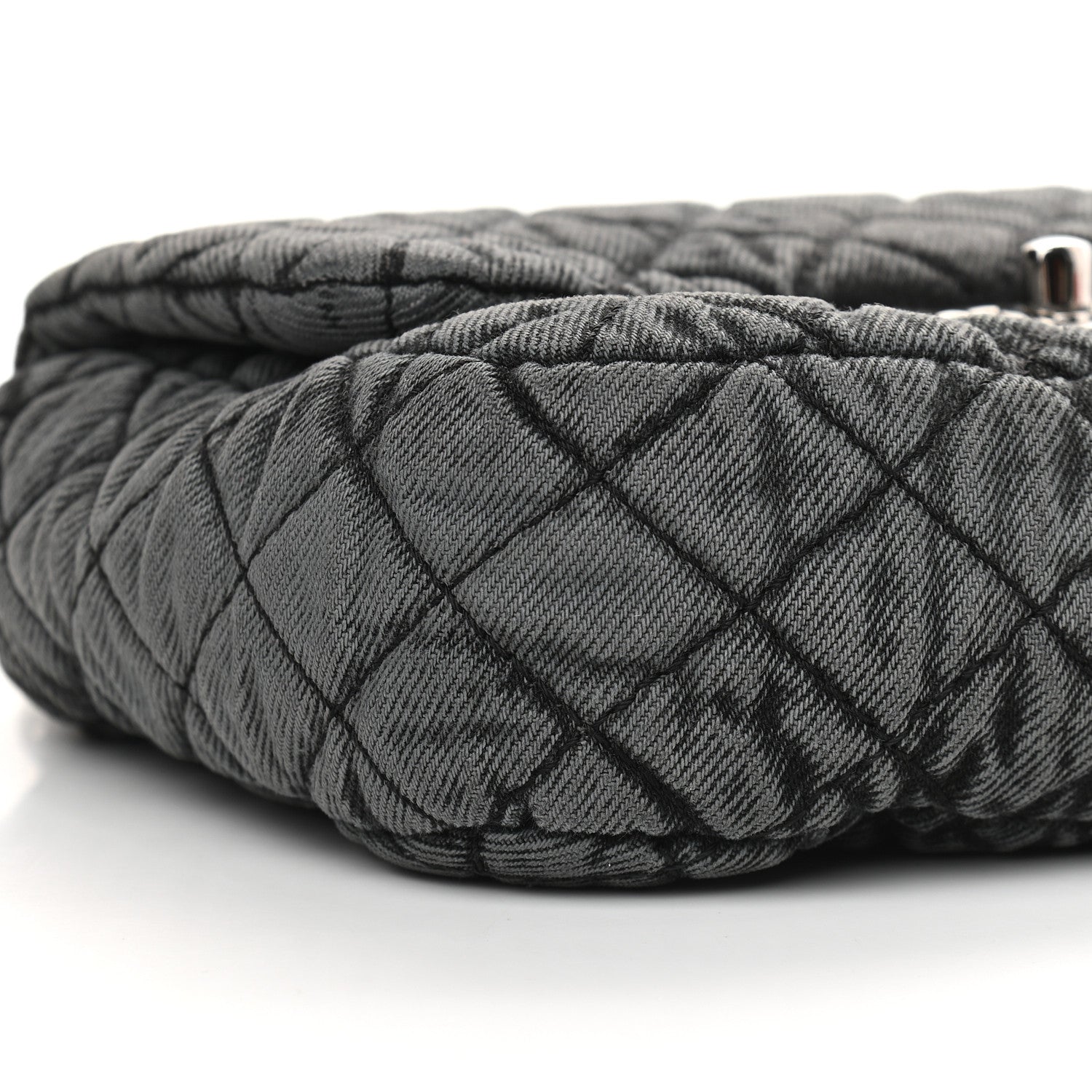 Chanel Washed Denim Quilted Small Denimpression Flap Grey Black 8 of 9