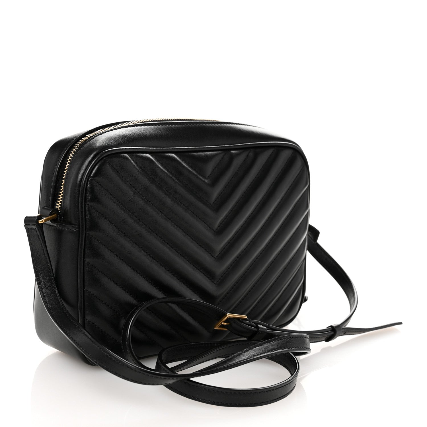 Saint Laurent Calfskin Matelasse Monogram Lou Camera Bag Black 3 of 9
